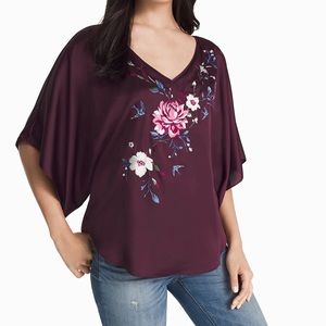 White House Black Market Floral Kimono Top